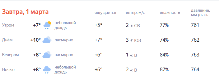 Погода в день матча