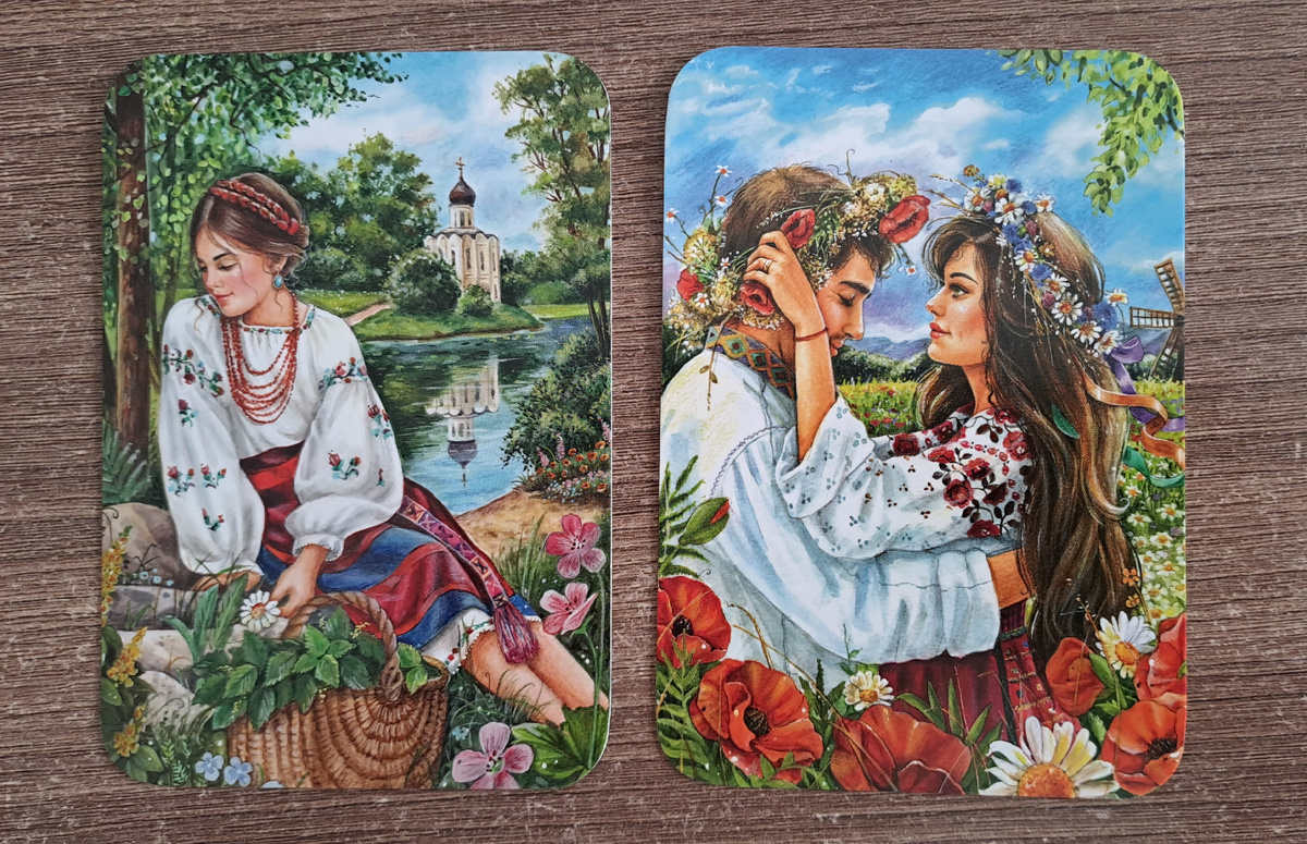 Календарики с работами Елены Буториной. Летние образы из серии "Русские красавцы" (здесь и далее все фото сделаны автором статьи)
