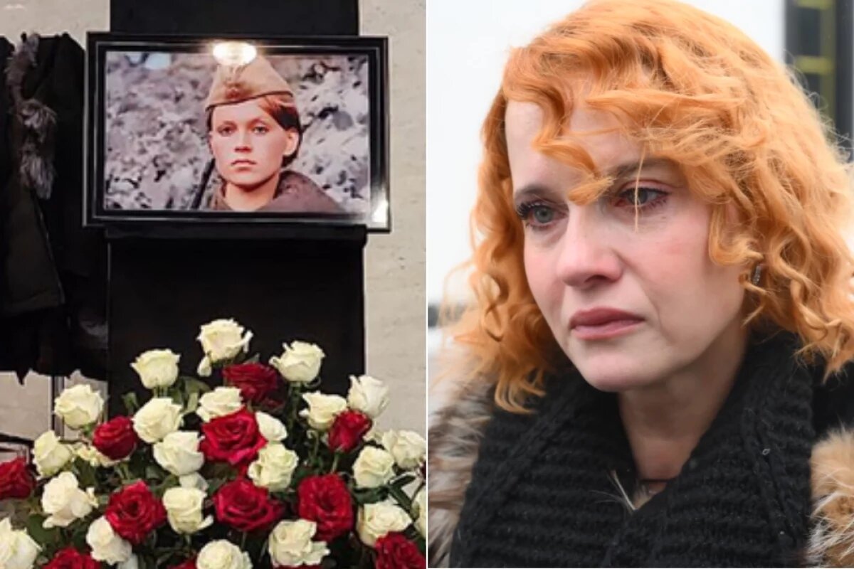    Дочь Ирины Шевчук Александра Афанасьева-Шевчук на церемонии прощания с актрисой Ириной Шевчук в Москве.