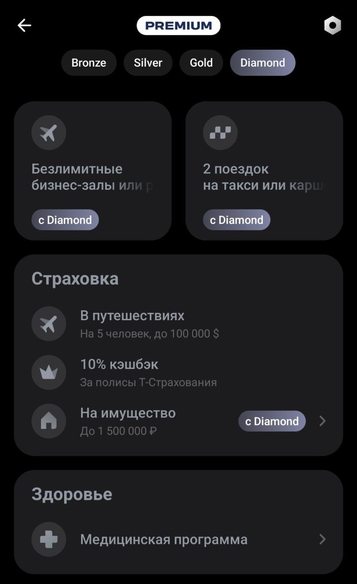 преимущества для статуса Diamond 