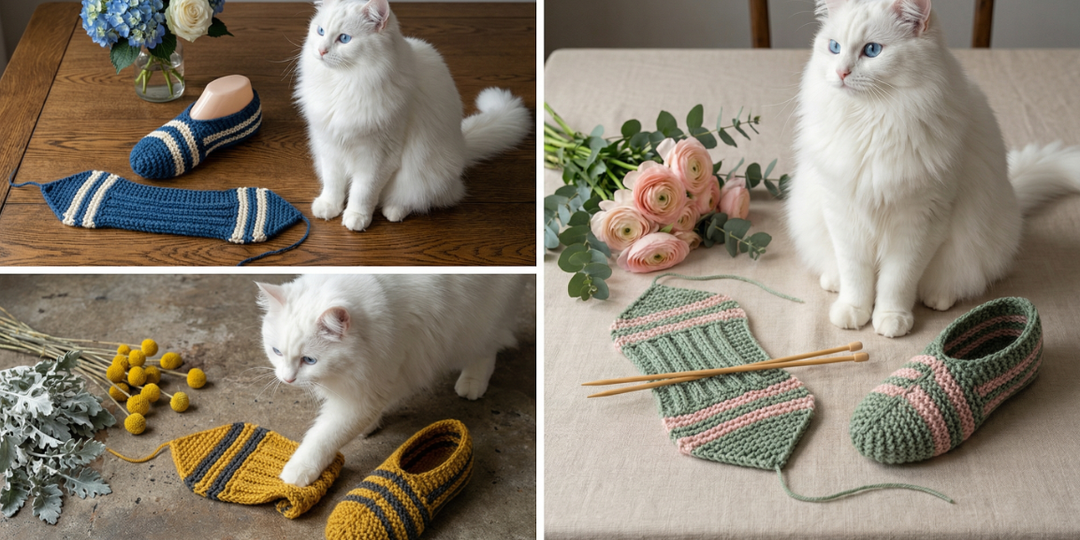 Простые домашние тапочки на двух спицах — суперлегко, быстро и красиво! 😃