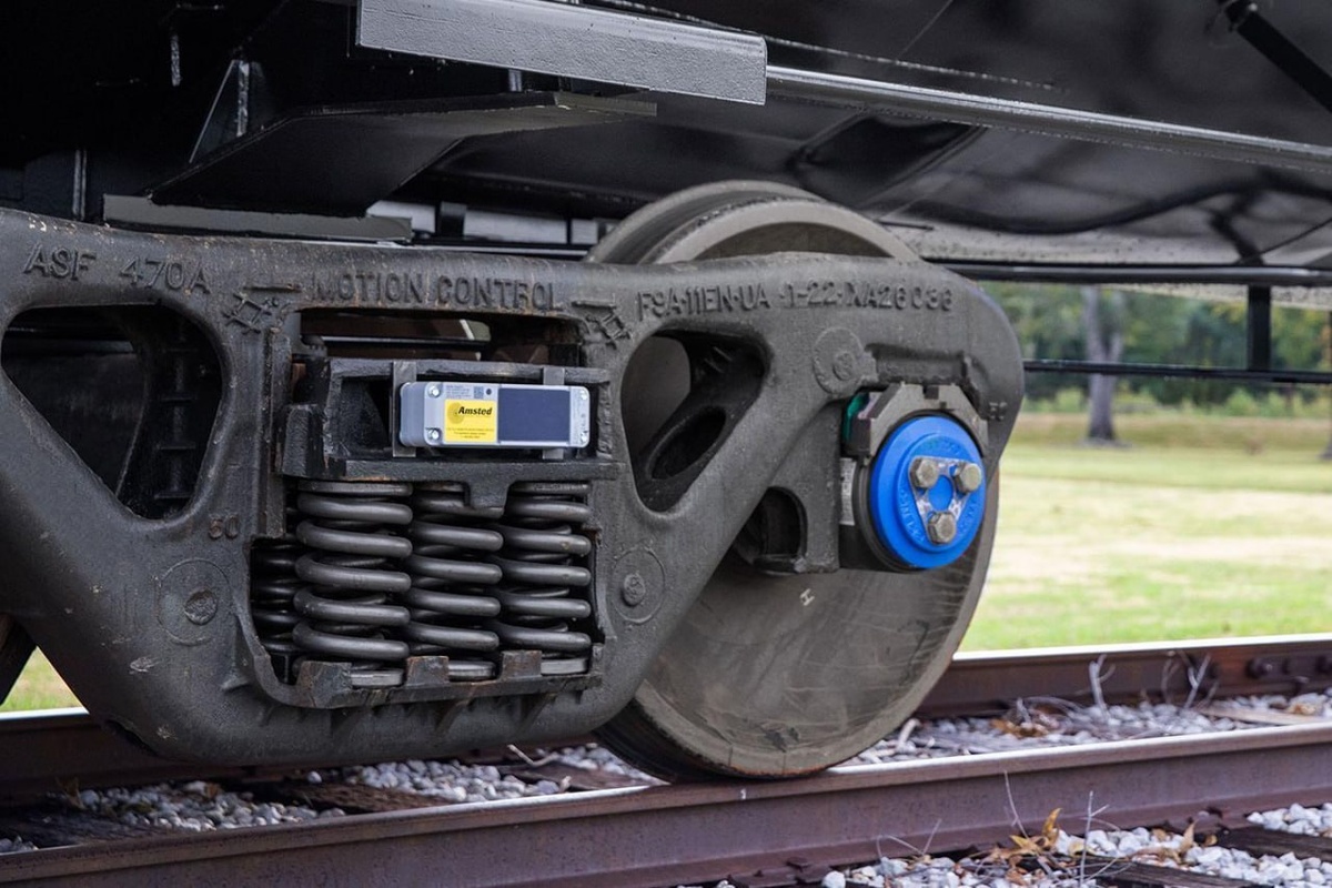 Тележка грузового вагона с бортовым датчиком Bogie IQ. Источник: Amsted Rail