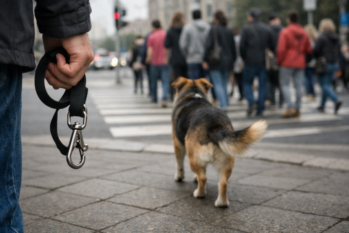 Секунда, когда поводок остался в руке.