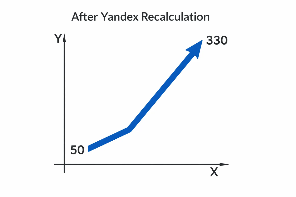Мой ИКС вырос с 50 до 330