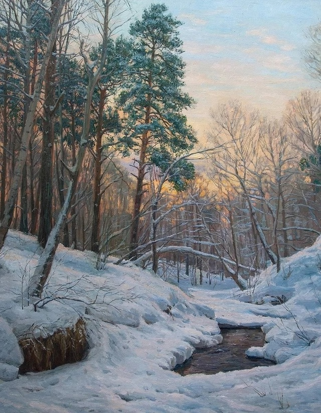 Зимний вечер у ручья