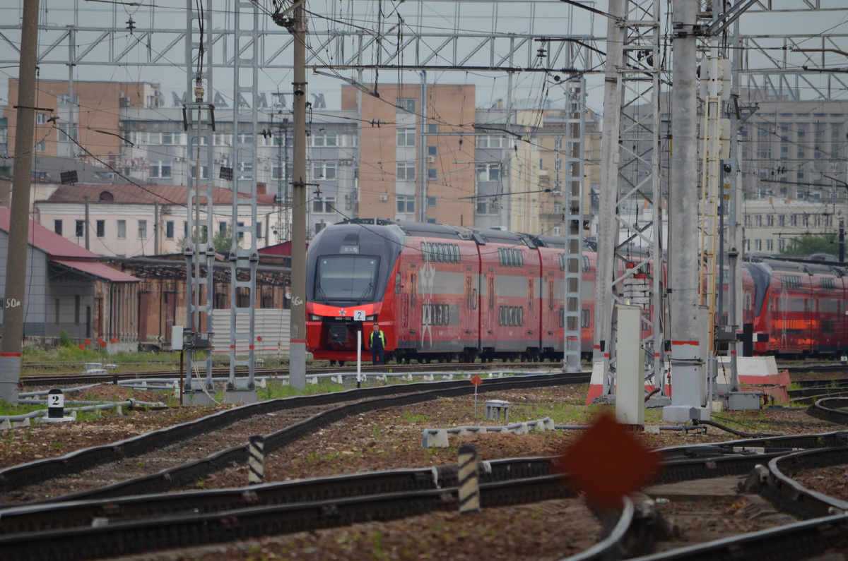 Stadler KISS RUS на ст. Москва-Бутырская, лето 2017.