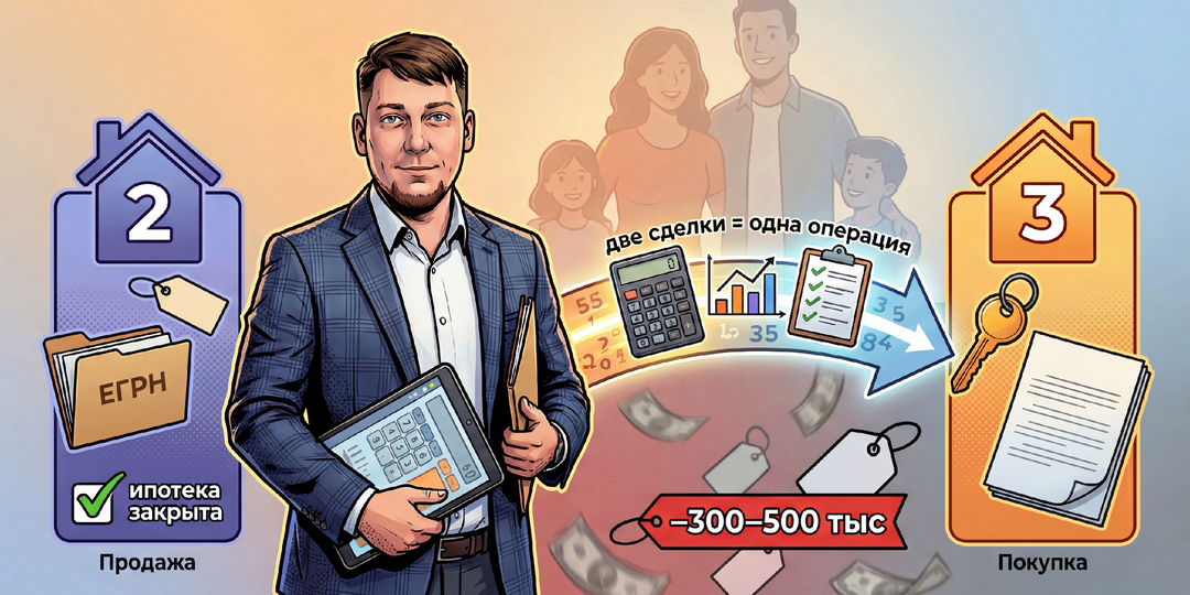 Двушка на продажу, трёшка на подборе: как не потерять деньги между сделками: