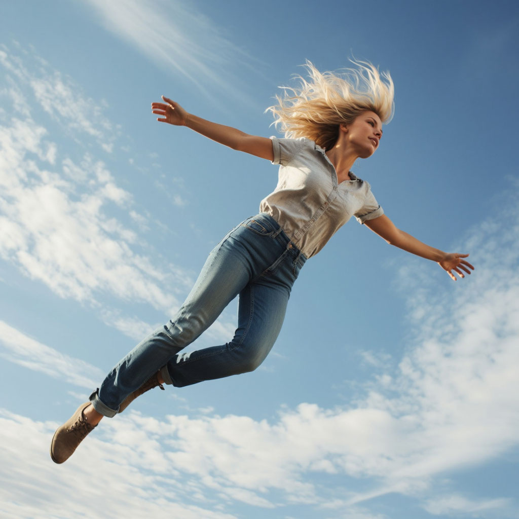 Падение вниз. Создано с помощью ИИ