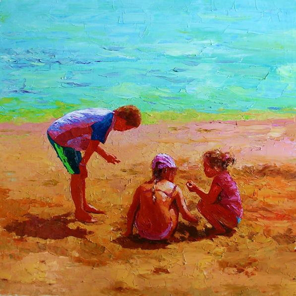 "Собиратели ракушек", Михаил Рудник, масло.