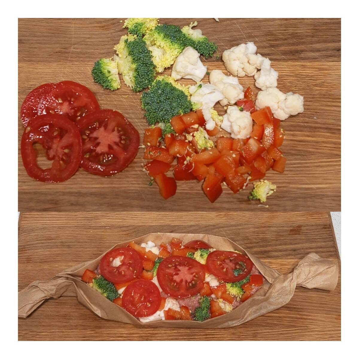 Можно приготовить с картофелем, кружочки картофеля слегка отварить и выложить нижним слоем.