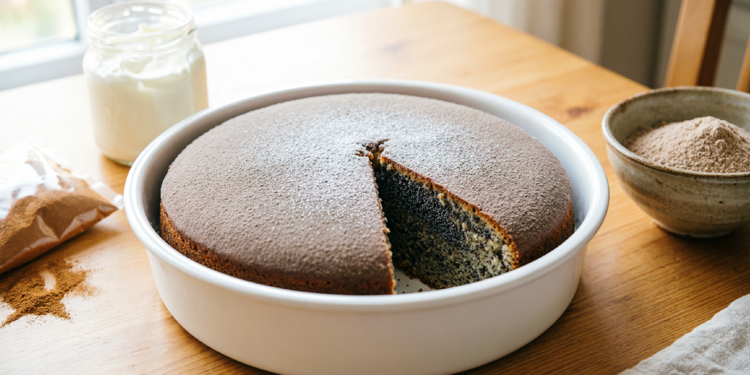 🍰 Австрийский маковый торт “Mohnkuchen” по-петербургски: вместо мака — маковая мука, вместо сливок — сметана.