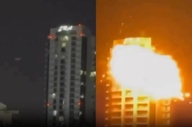    Фото: Коллаж АиФ/ Кадры удара дрона по зданию в Бахрейне