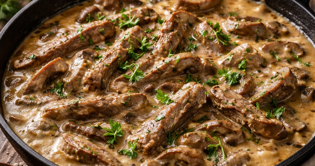 Бефстроганов который всегда получается мягким и с бархатным соусом