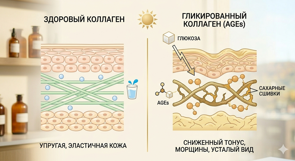 Изображение процесса гликации