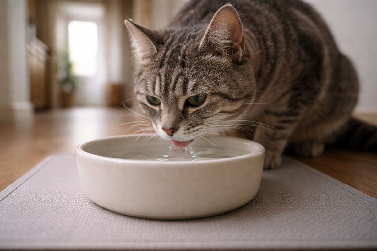 Кошка пьет понемногу, но миску приходится доливать все чаще несколько дней подряд.