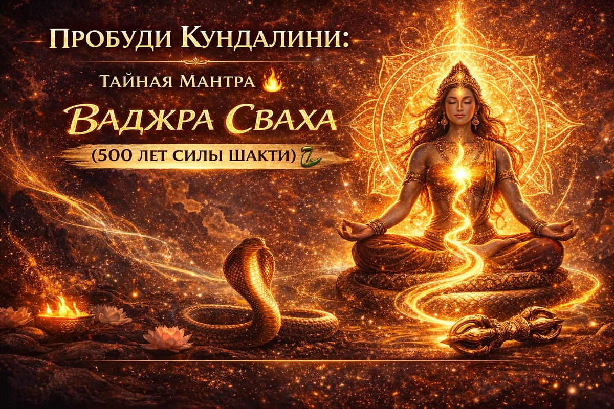 ПРОБУДИ Кундалини: Тайная Мантра 🔥 Ваджра Сваха (500 Лет Силы Шакти) 🐍
