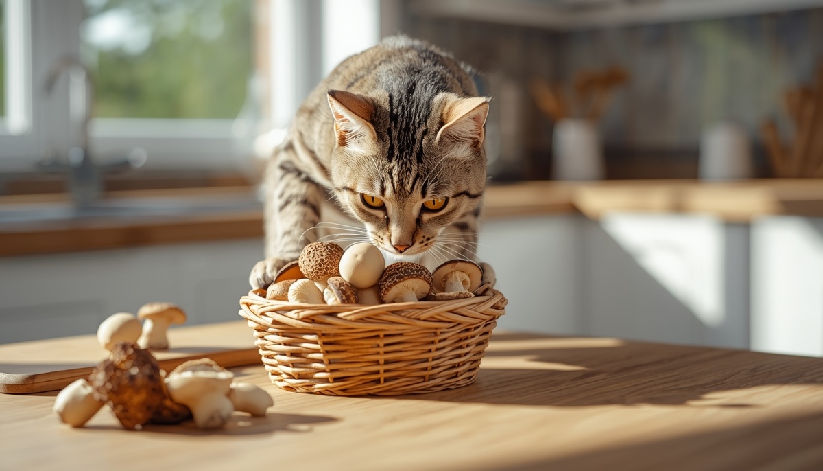 Кошка и грибы