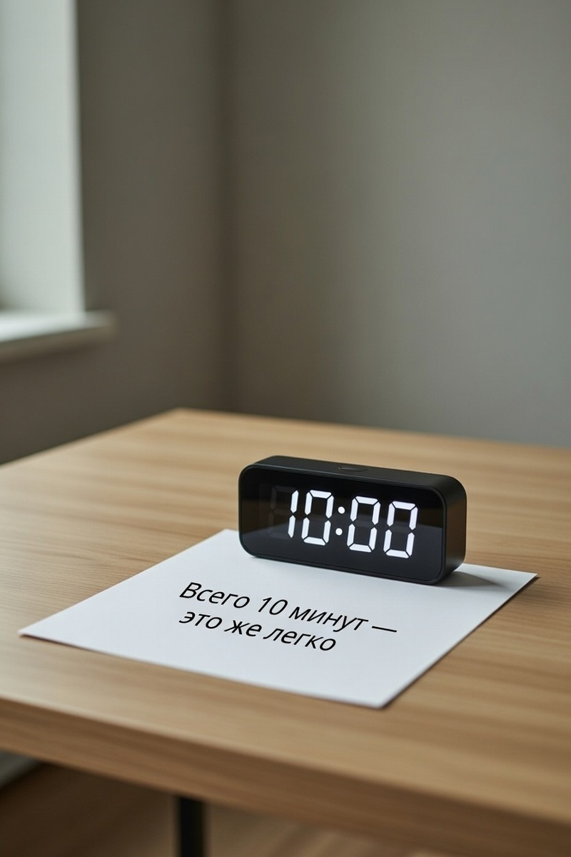 10 минут — это не страшно. Мозг соглашается на эту сделку