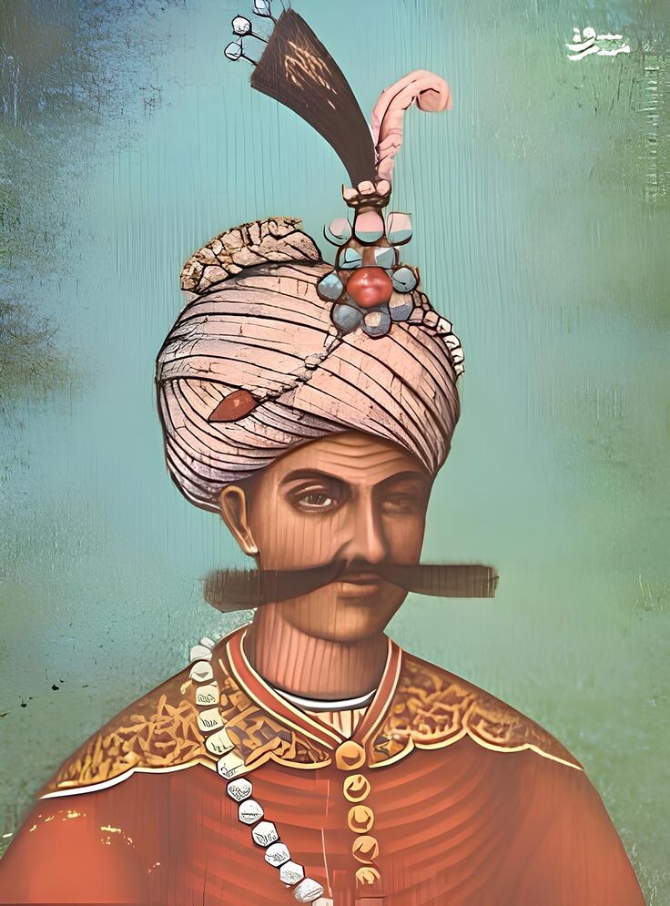 Аббас I – шах Персии из династии Сефевидов, правивший в 1588—1629 годах. Он не носил бороды, но был обладателем шикарных усов 