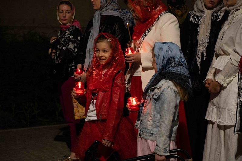 Крестный ход в Пасхальную ночь в Сретенском монастыре, 2025 г.