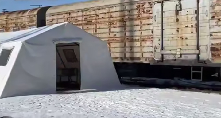    Останки вэсэушников хранятся на станции в ржавых вагонах. Скриншот видео из соцсетей