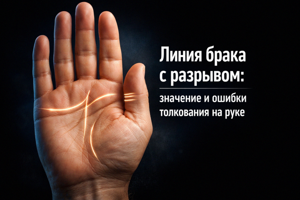    Толкование линии брака с разрывом на руке admin