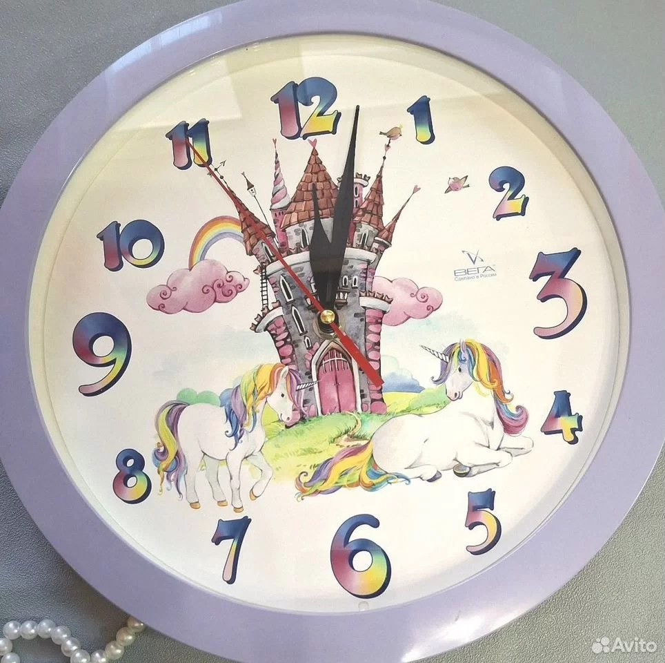 Часы настенные детские с единорогом