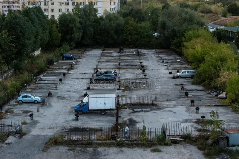 Abandoned Parking Lot of Cars.Moscow, Russia Stock Image - Image of trees,  abandoned: 264173259
