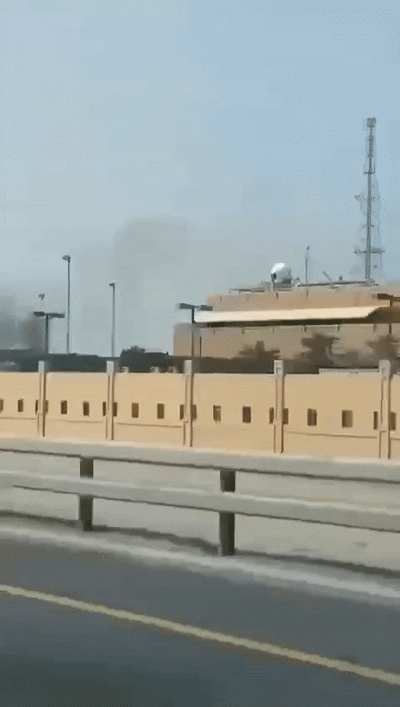    Кадры попаданий баллистической ракеты из Ирана по авиабазе США в Бахрейне. Видео: Condottiero