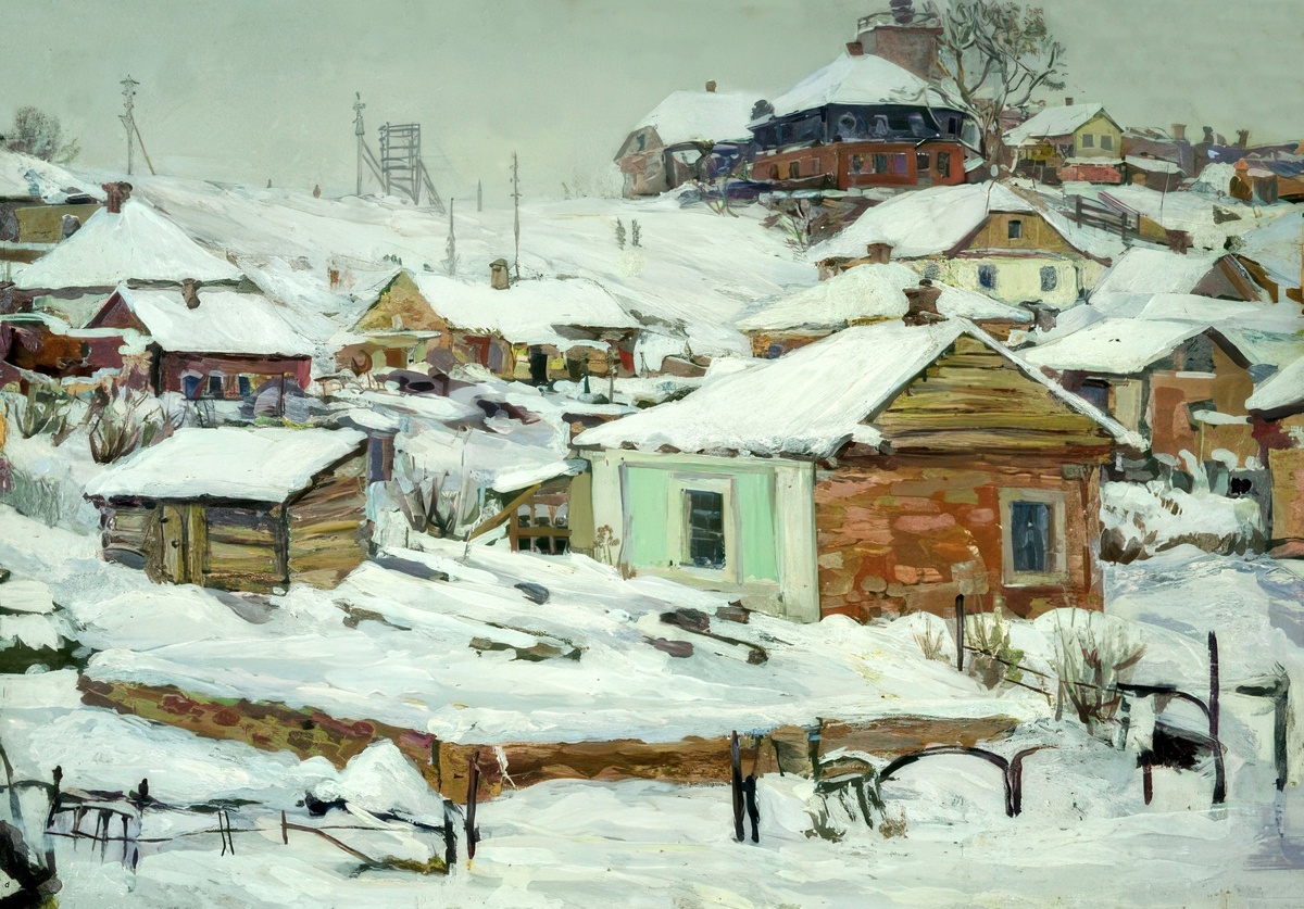 К.М.Стаховский. Послевоенный Воронеж. 1947. Воронежский областной художественный музей им. И.Н. Крамского.