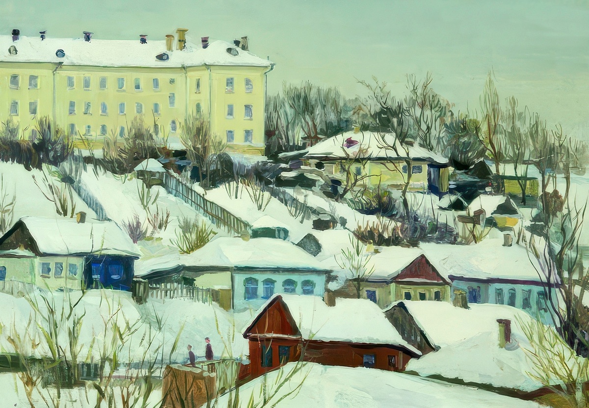 К.М.Стаховский. Вид на улицу Горького. 1949. Воронежский областной художественный музей им. И.Н. Крамского.