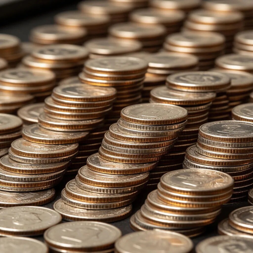 Монеты. Иллюстрация сгенерирована нейросетью