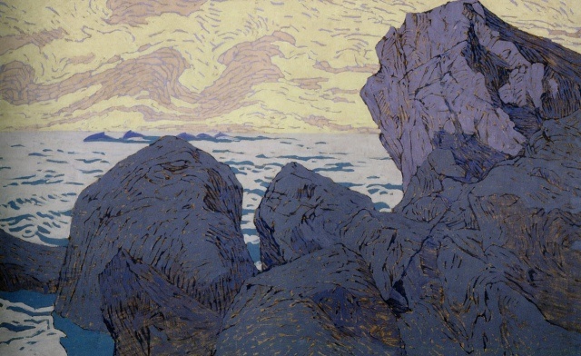 Константин Коровин, Николай Клодт фон Юргенсбург. Киты (Скалы на берегу моря). 1899. Холст, темпера; Дар Министерства финансов Российской империи. 1901. Государственный Русский музей