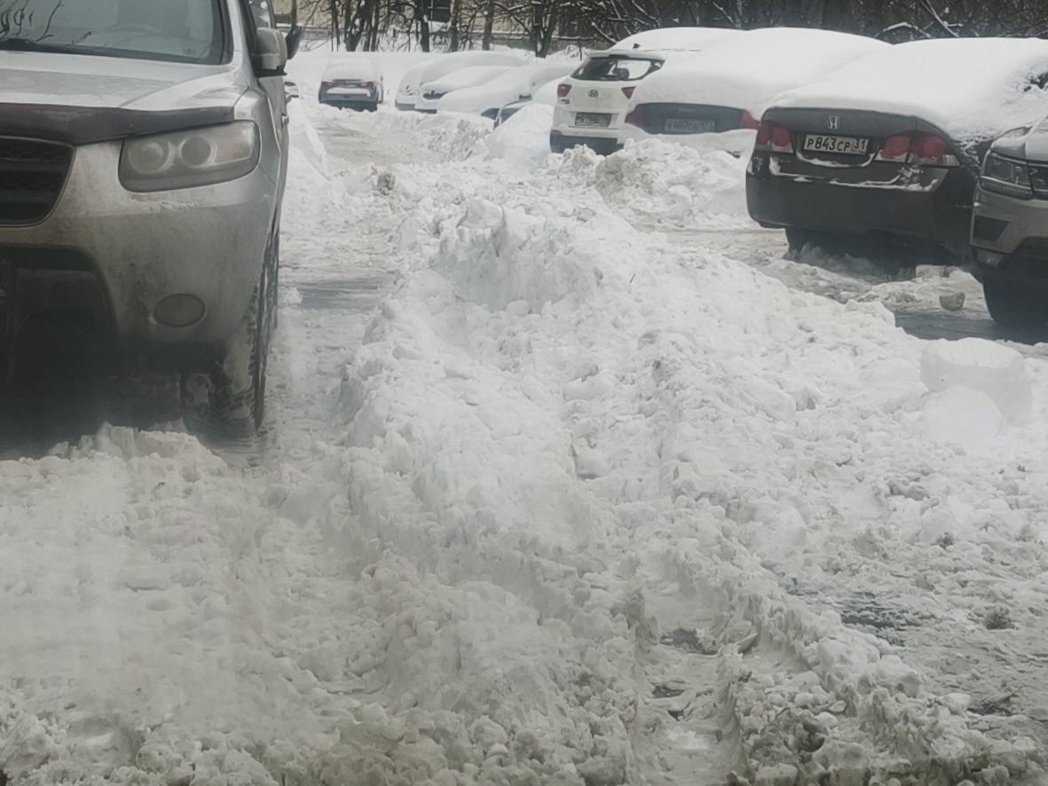 Единственный въезд во двор завален сугробом. И ни души!