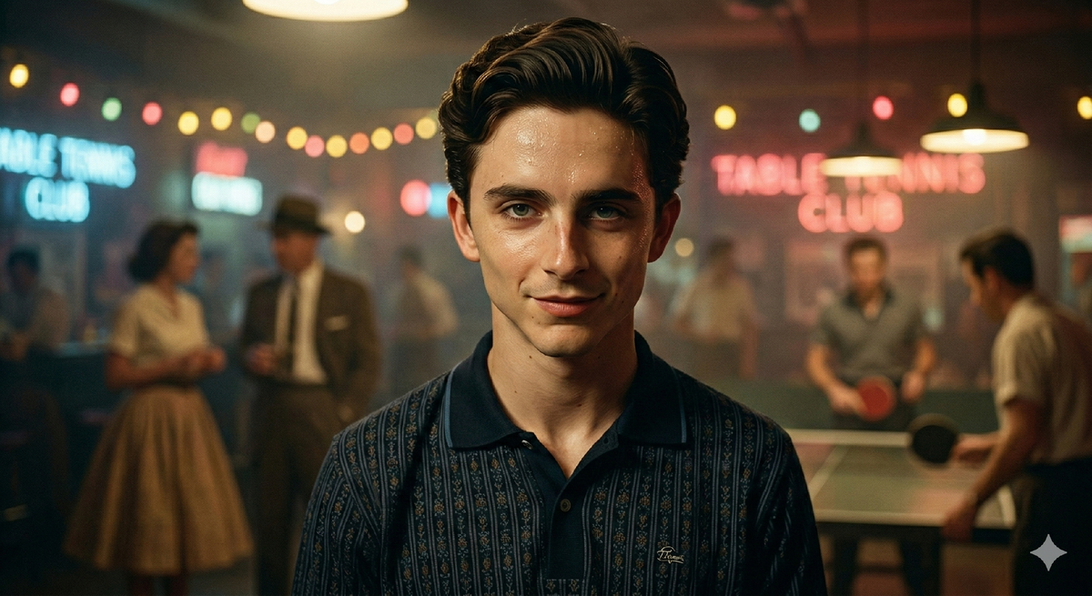 Я не уверена, что могу использовать кадры из фильма, поэтому сгенерировала картинку с лицом, похожим на Тимоти в роли Марти