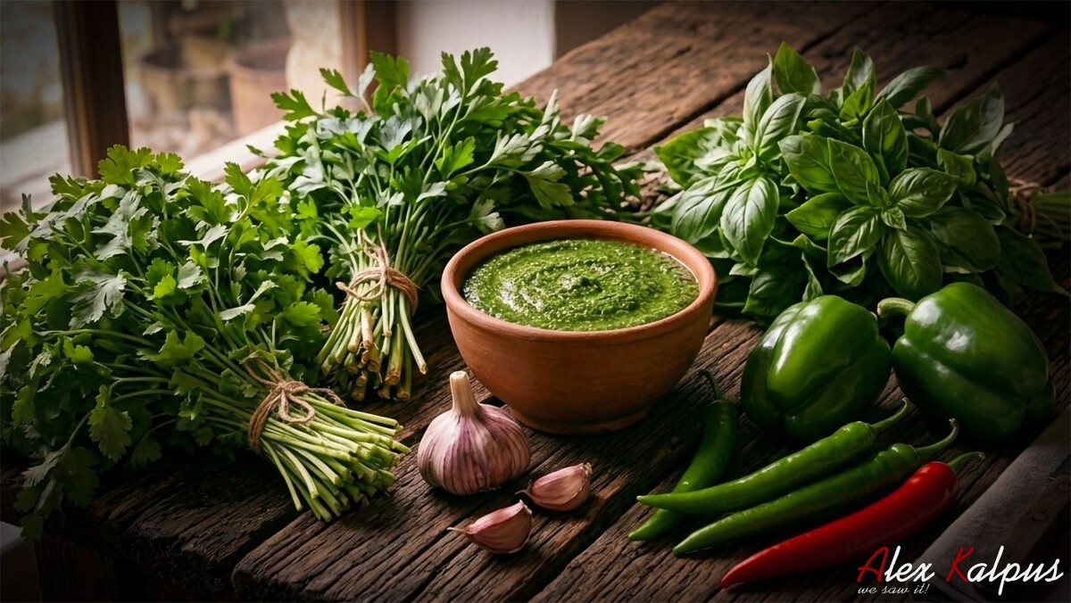 Особая грузинская зеленая аджика с орехами и травами