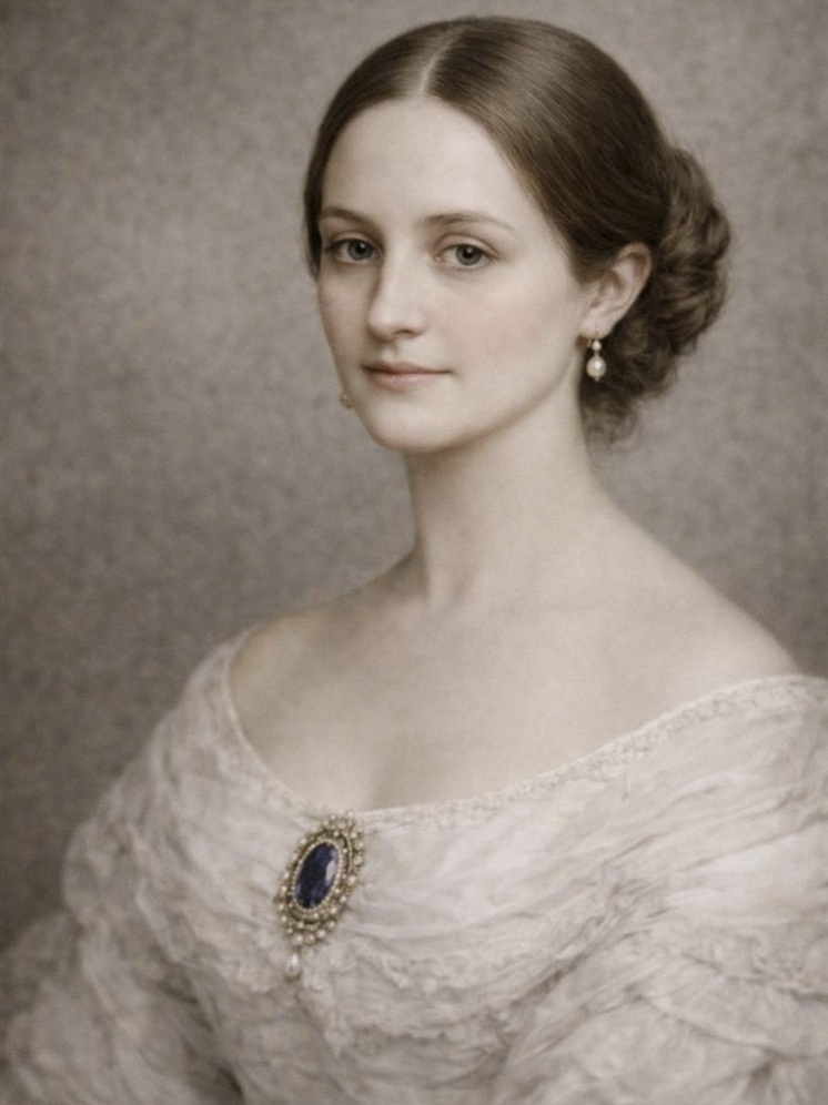     Портрет в белом платье - это художественная версия ИИ, основанная на антропометрической модели.