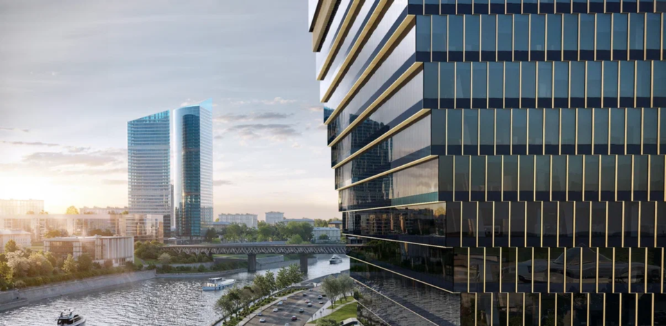     В «Москве-Сити» начался монтаж фасадов нового делового комплекса