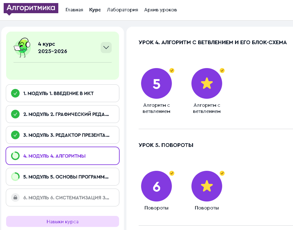 4 Класс, 4 Модуль, Урок 5, Повороты