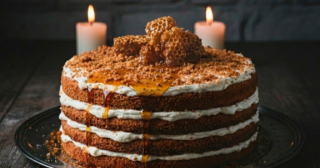 Бисквитный медовик — высокий, нежный, мечта! Всего 4 коржа, а счастья — море