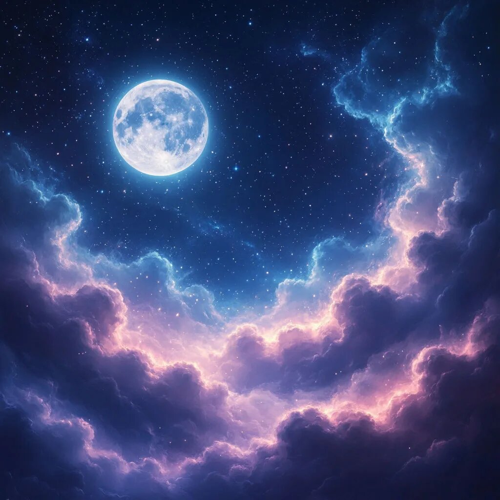 Луна. Иллюстрация сгенерирована нейросетью