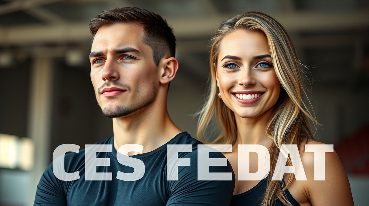 🤖 Иллюстрация улучшена нейросетью | ЦЭС ФЕДАТ | Молодая пара спортсменов