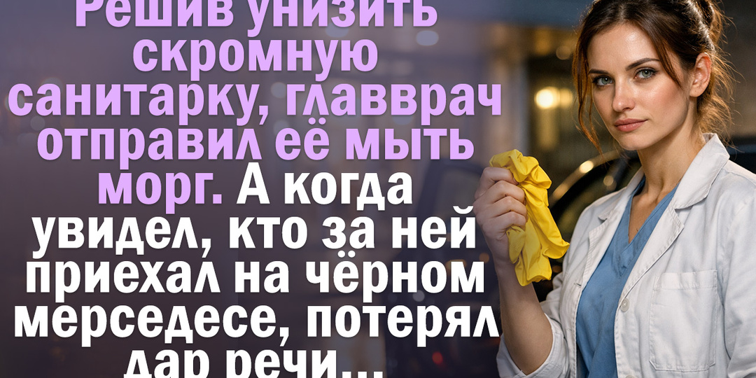 Решив унизить скромную санитарку, главврач отправил её мыть морг. А когда увидел, кто за ней приехал на чёрном мерседесе, потерял дар речи…
