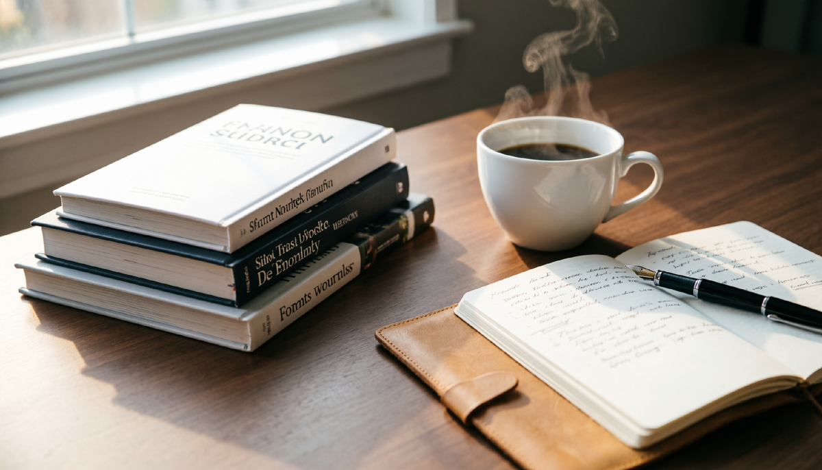 Стопка из 3-4 книг о финансах 