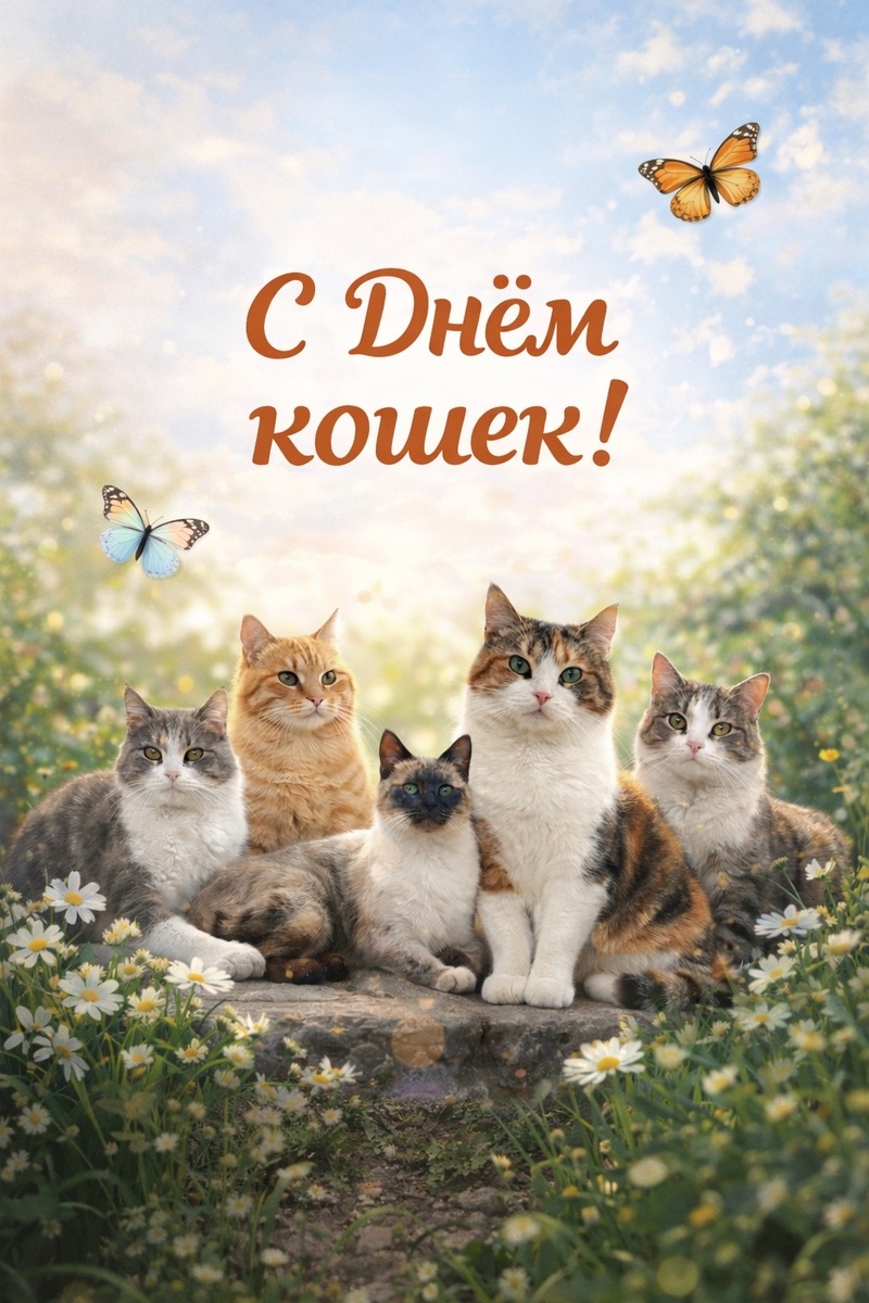 Мы поздравляем вас с праздником!💐 Пусть все ваши кошечки будут здоровы и счастливы!💗
