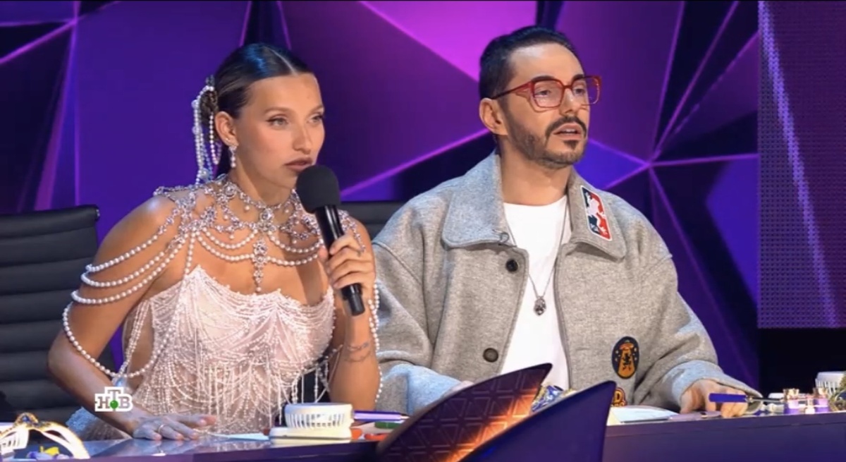 Регина Тодоренко и Тимур Родригез в жюри шоу «Маска»