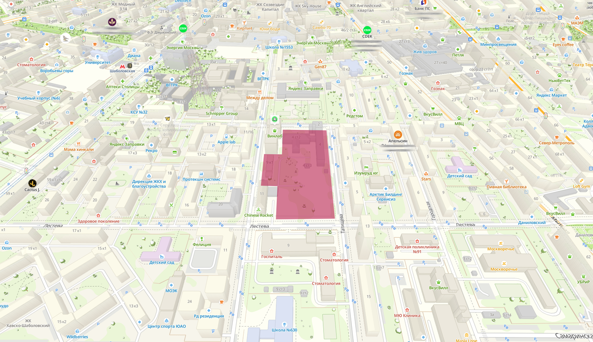 Пятно застройки ЖК Хавская 9 к1