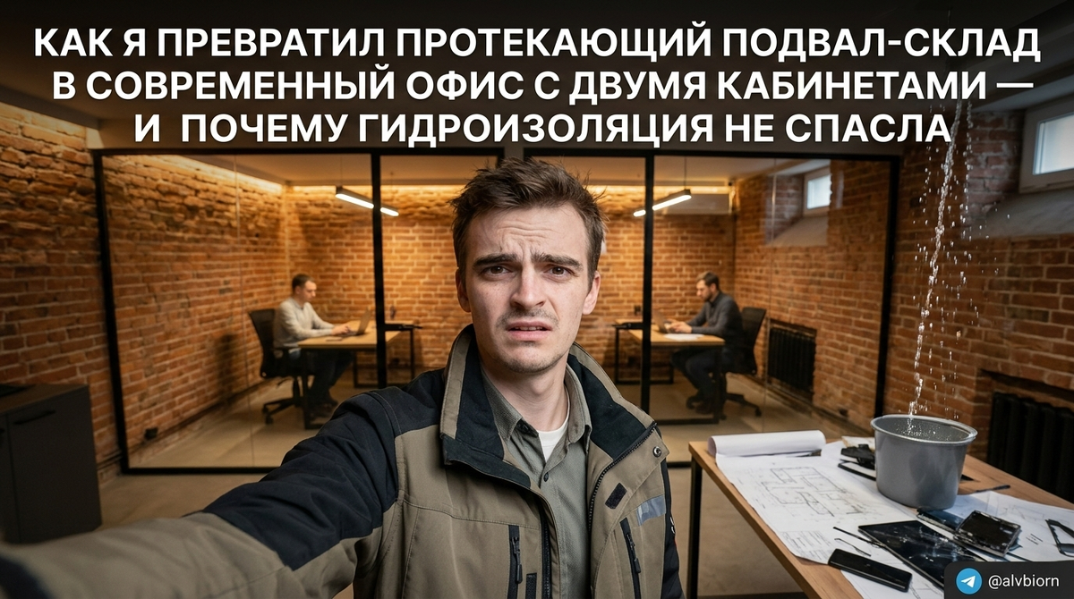 Современный офис из мокрого подвала