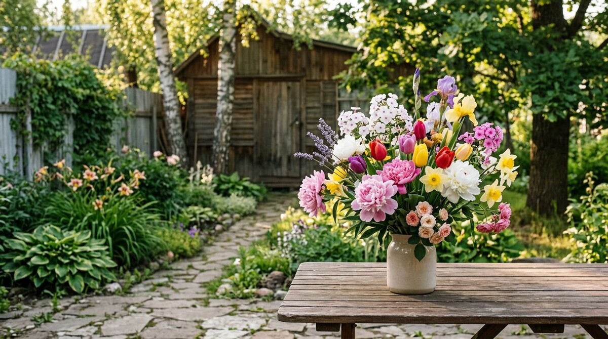 Посадка цветов в цветник