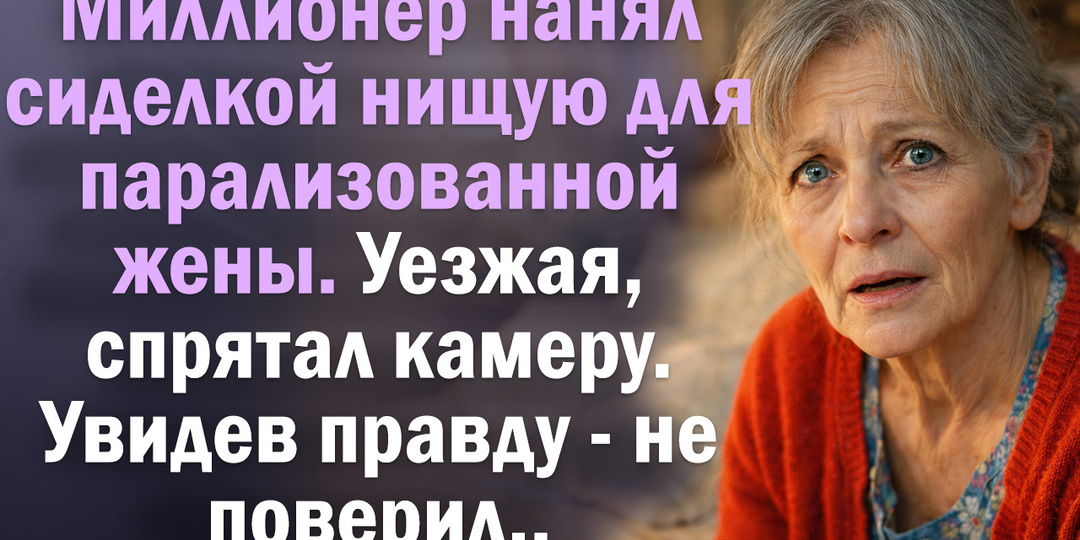 Миллионер нанял сиделкой нищую для парализованной жены. Уезжая, спрятал камеру. Увидев правду - не поверил..